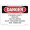 Signmission OSHA Danger Sign, 10" Height, Rigid Plastic, Flashing Lights Indicate The Following Blue, Landscape OS-DS-P-1014-L-2466 - alternate 1